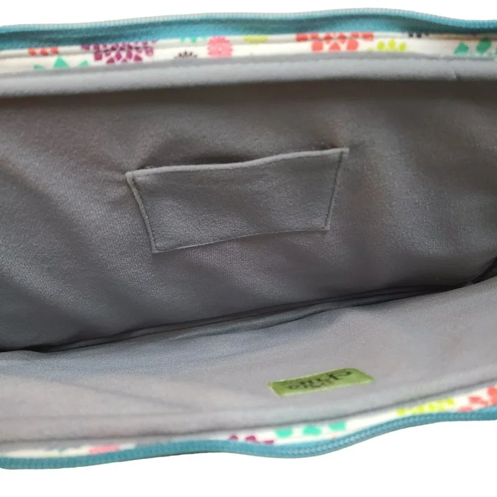 C.R. Gibson Iota Chic Laptop Sleeve Padded Bag Zip Close Geometric Multicolored